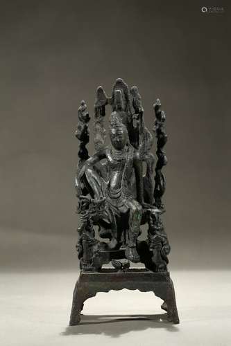 A bronze figure of watermoon guanyin