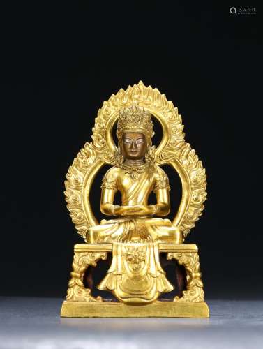 A gilt bronze figure of amitabha