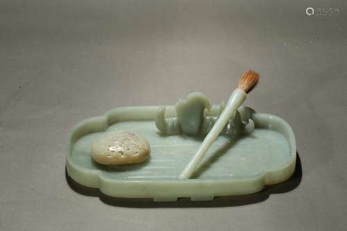 A group of white jade scholar's objects