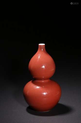 A copper red glazed double gourd vase