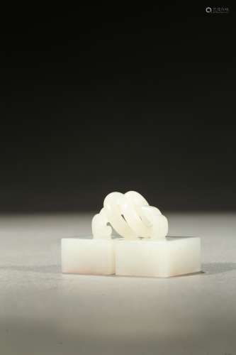 A white jade double square seal