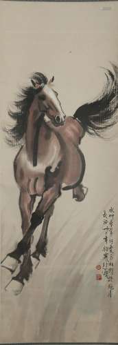 Xu Beihong: color and ink 'Galloping horse' painting