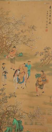 Yu Ming: color and ink on silk 'Li Bai' painting