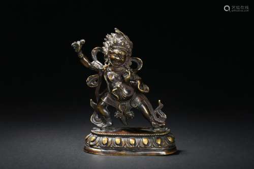 A bronze figure of Vajrapani