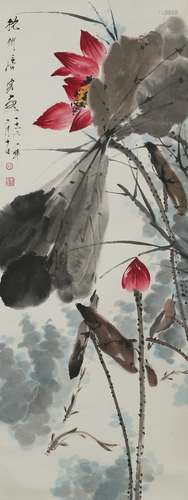 Tang Yun: color and ink 'lotus' painting