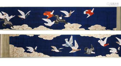 Yu Feian: color and ink 'birds' handscroll