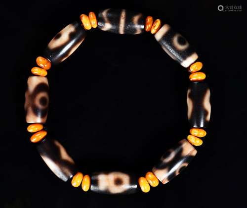 A Dzi bead bracelet