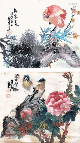 龔煒 花鳥  兩幀