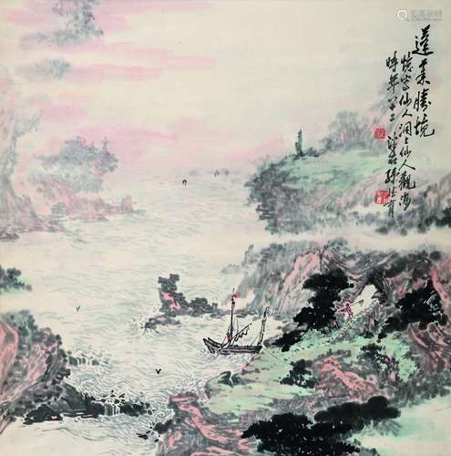 孙德育（1914～1998） 蓬莱胜境 立轴 设色纸本