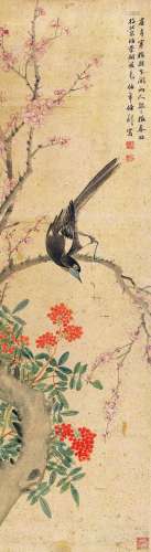任伯年（1840～1895） 花鸟 立轴 设色纸本