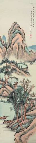 吴榖祥（1848～1903） 深山访友 立轴 设色纸本