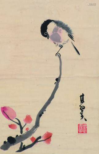 张其翼（1915～1968） 花鸟 立轴 设色纸本