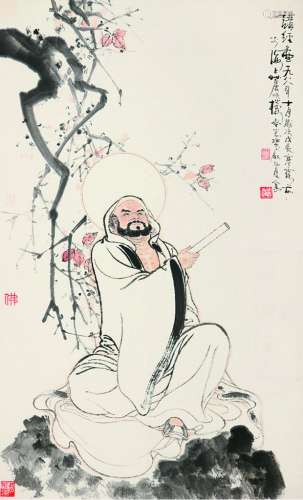 顾炳鑫（1923～2001） 人物 立轴 设色纸本