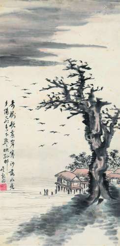 吴观岱（1862～1929） 枯木图 立轴 设色纸本