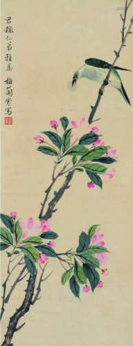 梅兰芳（1894～1961） 花鸟 屏轴 设色纸本