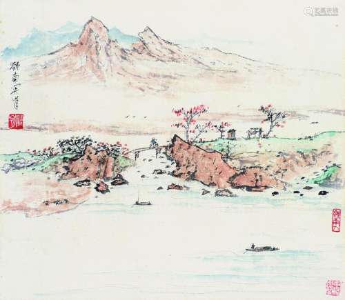 关山月（1912～2000） 山水 镜片 设色纸本