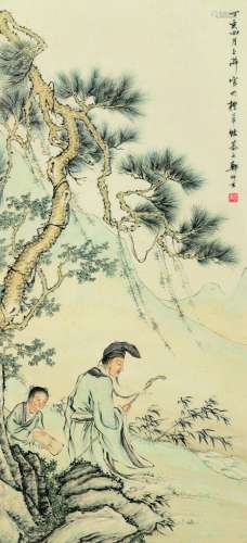 郑慕康（1901～1982） 人物 立轴 设色纸本