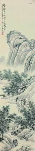 郭兰枝（1887～1935） 竹屿溪声 立轴 设色纸本