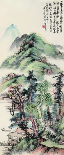 赵云壑（1874～1955） 清溪远岫 立轴 设色纸本