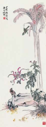 张聿光（1885～1968） 花鸟 立轴 设色纸本