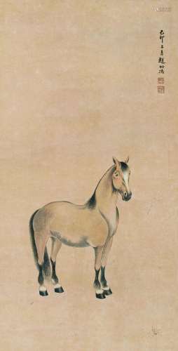 赵叔孺（1874～1945） 马 镜片 设色纸本