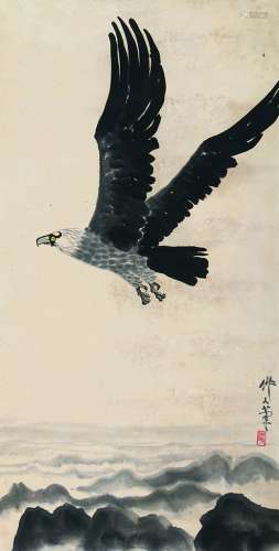 吴作人（1908～1997） 雄鹰 立轴 设色纸本