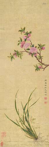 马湘兰（1548～1604） 花卉 立轴 设色绢本