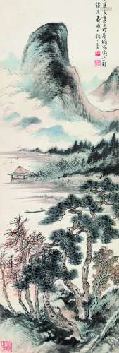 胡佩衡（1892～1965） 溪山帆影 立轴 设色纸本