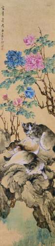 柳滨（1887～1945） 富贵寿考 立轴 设色笺本