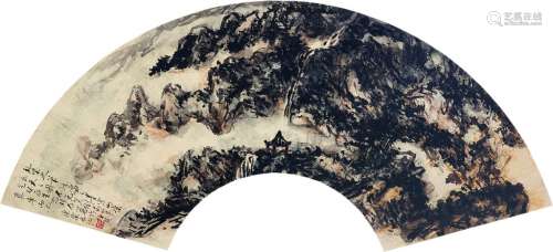 王康乐（1907～2006） 山水 扇面 设色纸本