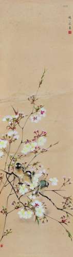赵一荻（1912～2000） 花鸟 镜片 设色纸本