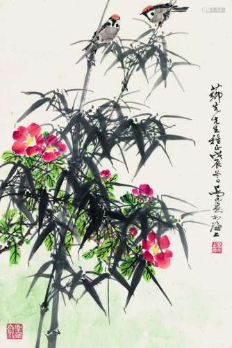 乔木（1920～2002） 花鸟 立轴 设色纸本