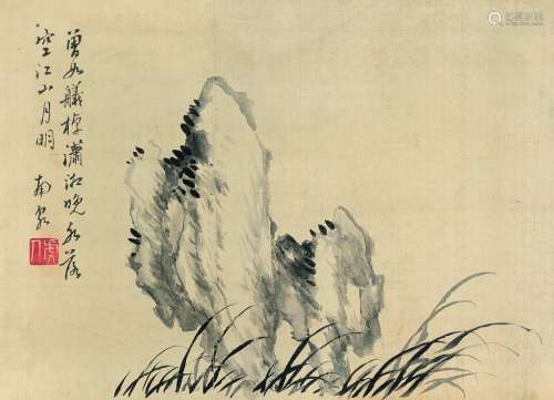 张敔（1734～1803） 墨兰石 立轴 水墨绢本