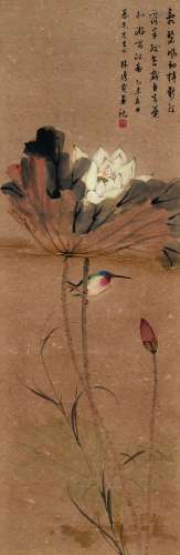 林清霓（1914～1970） 荷花小鸟 镜片 设色纸本