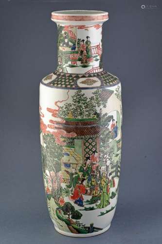 A BIG FAMILLE VERTE PORCELAIN VASE