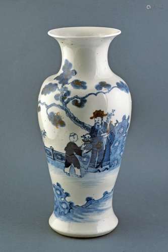 A blue and white porcelain vase