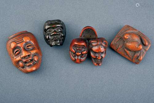 FOUR WOOD NETSUKE