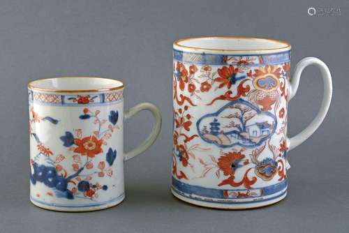 TWO FINE IMARI PORCELAIN MUGS