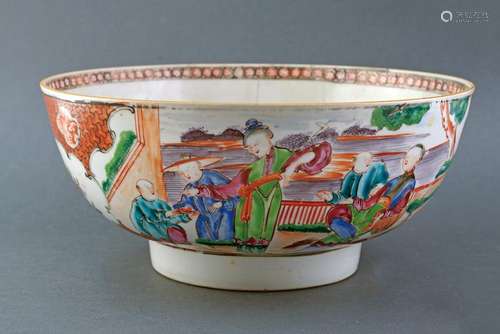 A PORCELAIN MANDARIN PUNCH BOWL