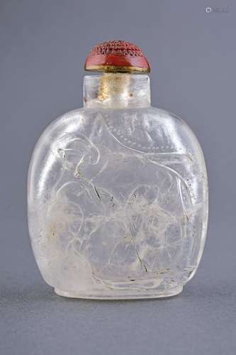 A ROCK CRYSTAL SNUFF BOTTLE