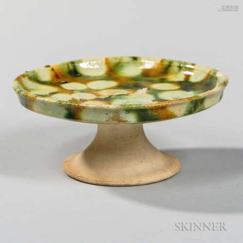 Sancai  -glazed Pottery Footed Dish 三彩脚盘