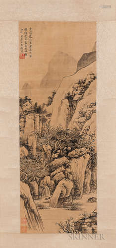 Hanging Scroll Depicting a Landscape 中国山水画 立轴