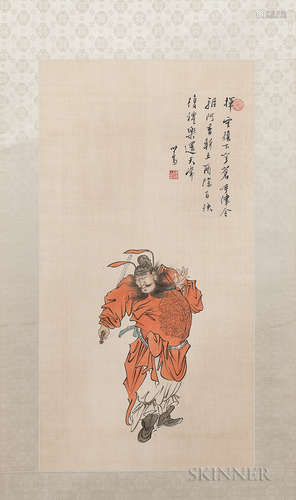 Painting Depicting a Warrior Officer 中国画 - 出征图