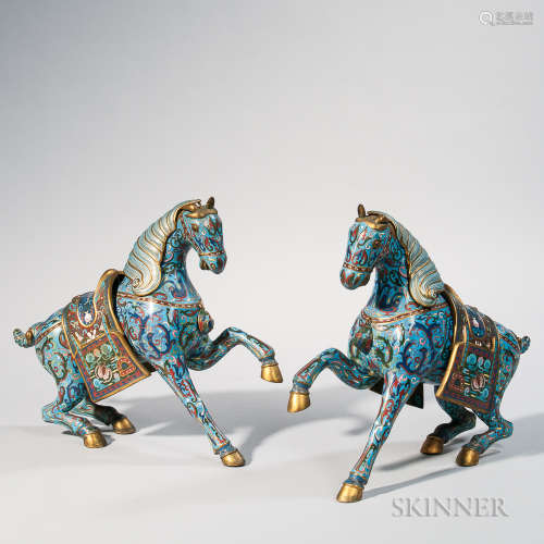 Pair of Cloisonné Horses 一对景泰蓝马