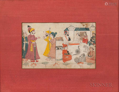 Miniature Painting Depicting a Gathering Scene 巴基斯坦小幅绘画 - 聚会