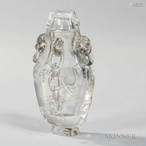 Carved Rock Crystal Covered Vase 水晶石雕花瓶