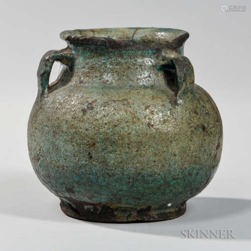 Turquoise Blue-glazed Earthenware Jarlet 中东蓝釉面陶罐