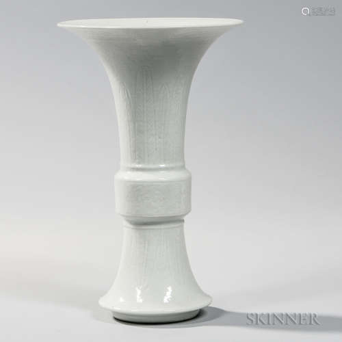 White-glazed Gu   Vase 白釉鼓瓶