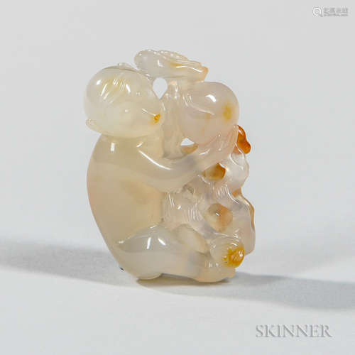 Agate Carving of a Monkey 玛瑙猴雕