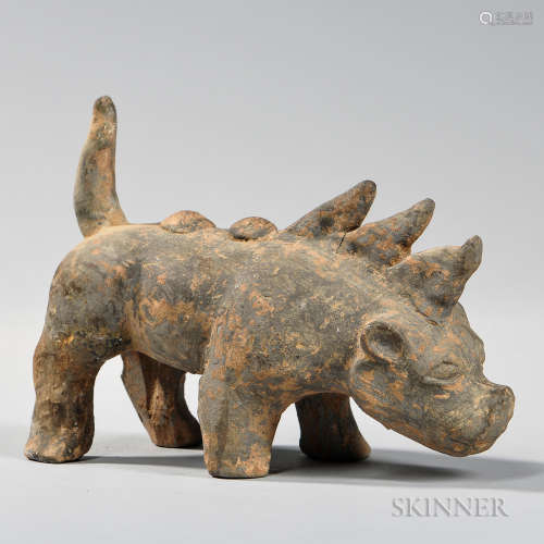 Pottery Rhinoceros with Three Horns 陶器犀牛